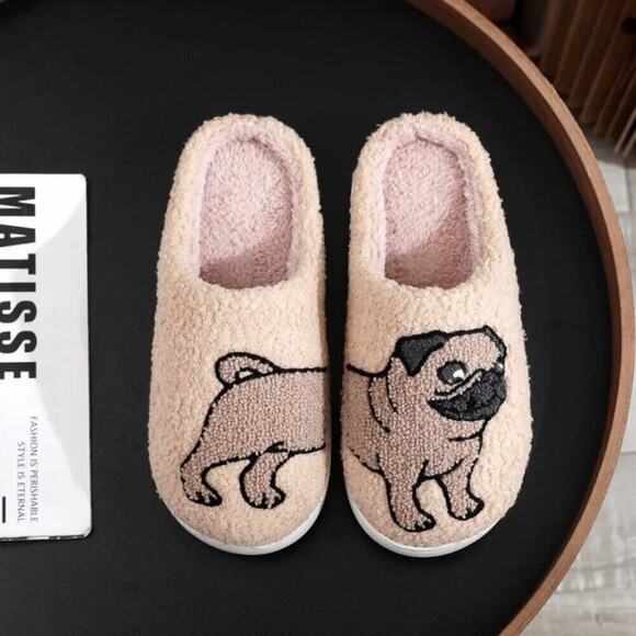 2/$30 NEW Cute Pug Dog Slippers - Picture 3 of 9